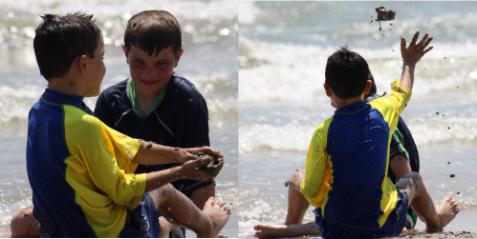 Mudslinging on the beach