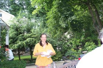 Nancy brings napkins