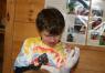 Robert dons gloves