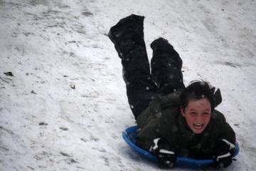 Jonathan sledding