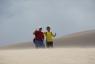 Ian and Robert climbing the dunes