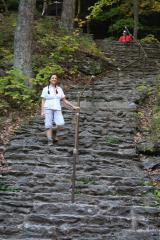 Nancy looks at the falls
