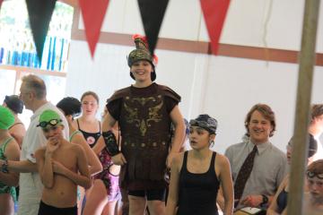 Swimming in costume - Halloween